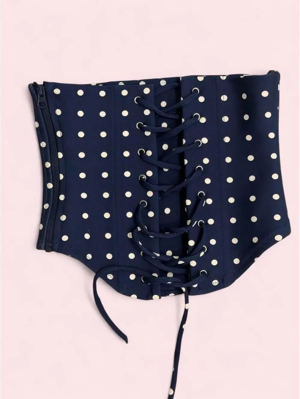 Navy blue polka dot corset BELT